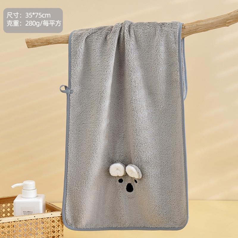 

Полотенце с монограммой на заказ, большое, 35*75 см, мягкое, детское, полотенце с коалой, именное полотенце, бархатное полотенце с рисунком из мультфильма 35x75cm серый