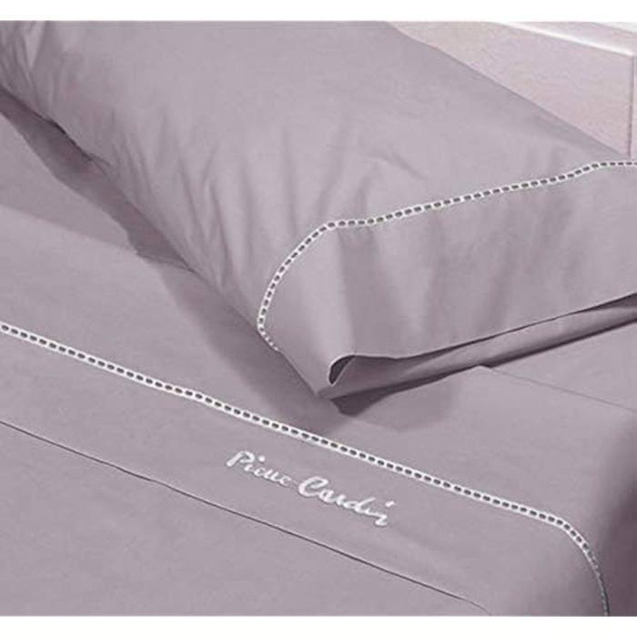 Parure de lit en Coton Mauve - Pierre Cardin - Arcadia 135 - Uni - Lavable