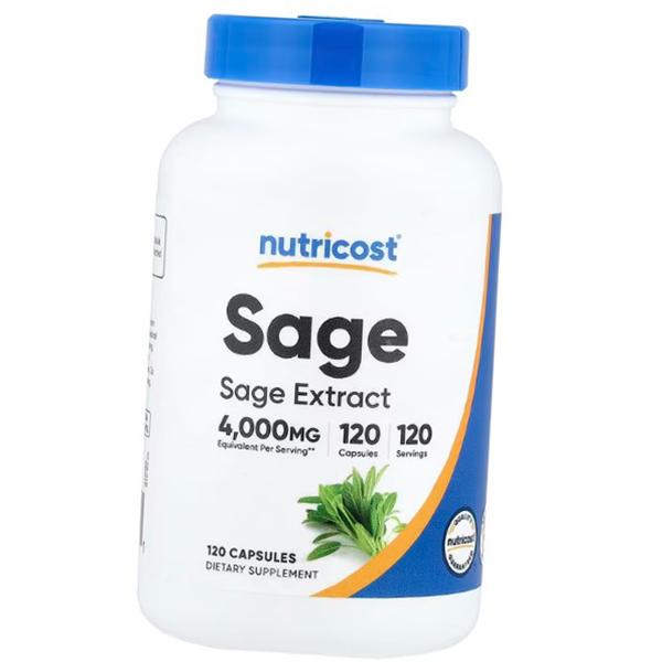 

Экстракт шалфея, Sage 4000, Nutricost 120капс (71647120) 120caps