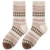 Wool Socks - Children's Vintage Fair Isle Ethnic Style Mid-length Socks for Winter, Thick and Warm Pile Socks