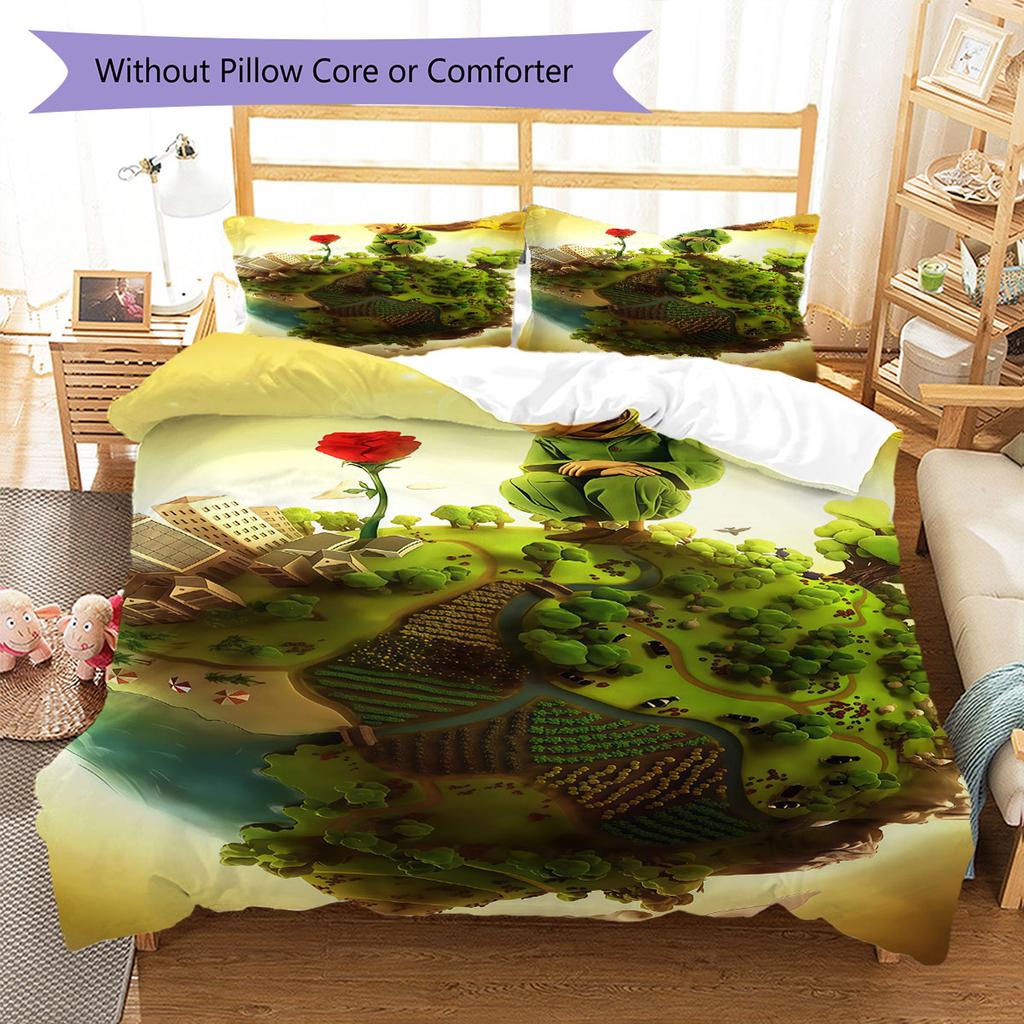 Little Prince Magic Bedding Quilt Set Quilt Cover Pillowcase Home Decoration Birthday Gift (1 * duvet cover + 2 * pillowcase, without core)