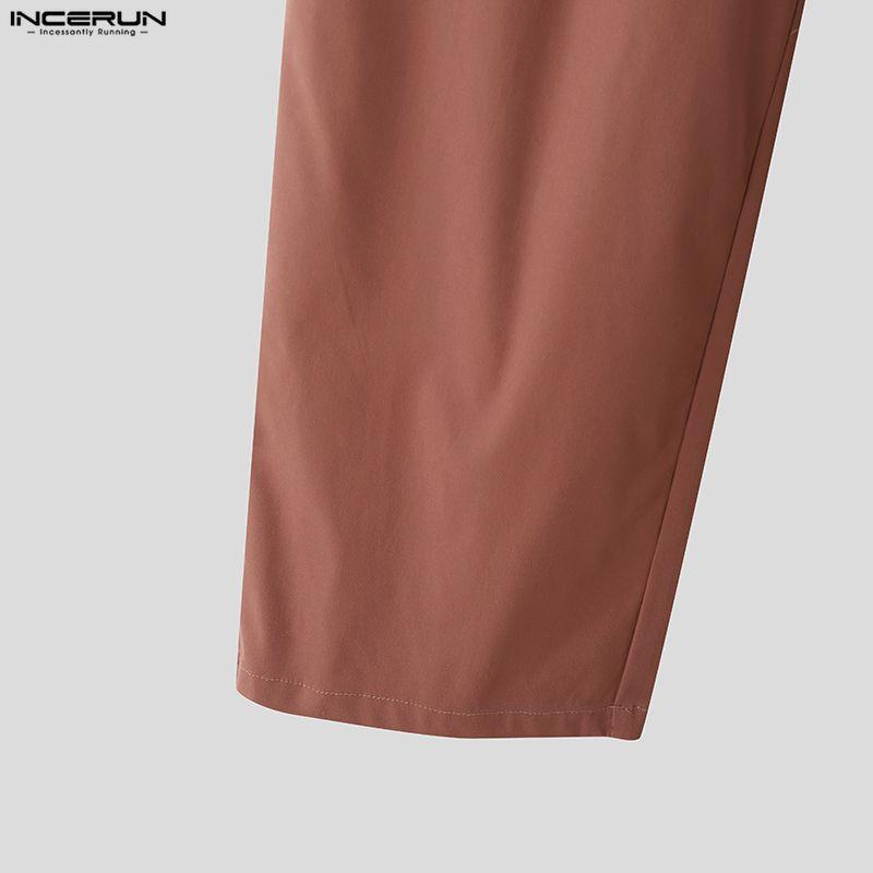 INCERUN Men Sleeveless Buttons Irregular Tops and Long Loose Pants Outfits Sets