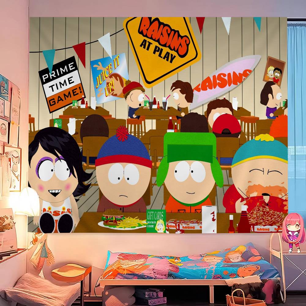 Classic Animation SSouth Cartoon Park DIY Wall Tapestry For Living Room Home Dorm Decor Wall Art Decor