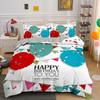 Happy Birthday Duvet Cover King Queen Size 2 3PCS Polyester Bedding Set For Kids Boys Girls Cartoon Party Gift