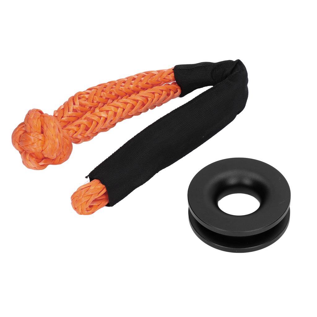 Recovery Winch Rope Set Aluminum Alloy Nylon Rope Soft Shackle Recovery Kit for Vehicle