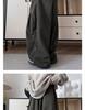 Fat Brother Men's Wide Leg Retro Pleated Pants: Elastic Waist, Loose Fit, Floor-Length, Hong Kong Style for Spring & Autumn
