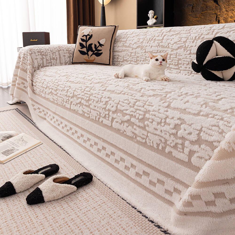 Winter Thick Plush Fabric Sofa Cover Fashion Durable Chair Pad for Living Room Comfortable Soft Furniture Protector Home Decor