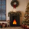 Set Christmas Corrugated Fireplace 35.5 X 29 X 8 Inch Cardboard Fireplace with 3D Fire Flame Prop 3D Life Size Cardboard Cutout