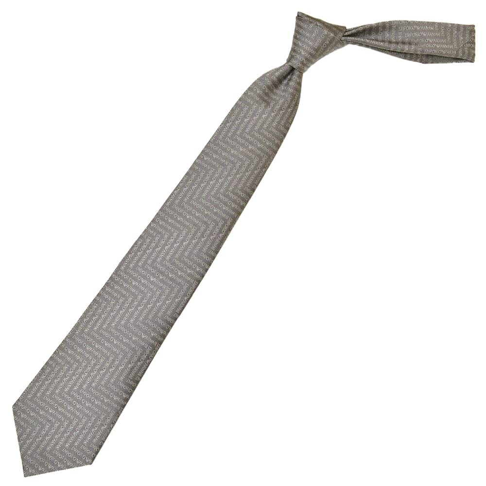 Emporio Armani Silk Tie with Brand Logo Blade eea23s008 GREY (8.5cm Width) 3R604-00041