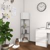 Corner Floor Lamp with Shelves, Tall Standing Lamps for Living Room, with Pull Chain Switch Bulb not Included, Grey