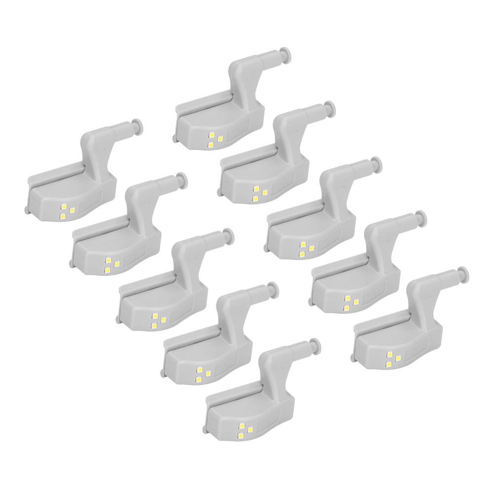 10 Pack Warm White Cabinet Hinge Light 3 LED Beads Closet Wardrobe Light  Garage