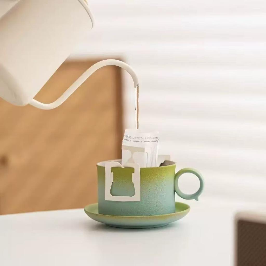 Micai Small Fresh High-value Coffee Cup Office Ceramic Cup and Saucer Set Household Mug Cup Water Cup