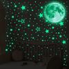 YG-7052 Autocolant de perete luminos fluorescent Stea Lună pentru decorarea sufrageriei, dormitorului și camerei copiilor