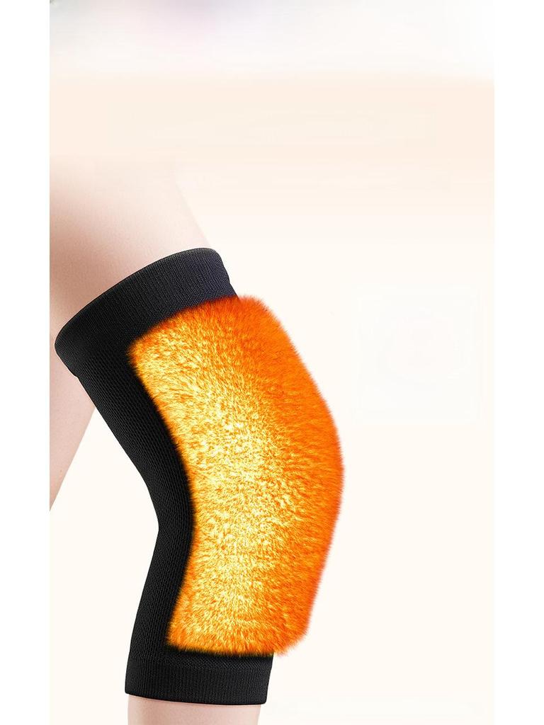 Zesílené teplé pletené chrániče kolen z umělé králičí kožešiny pro studené nohy - Podzim/Zima Nové