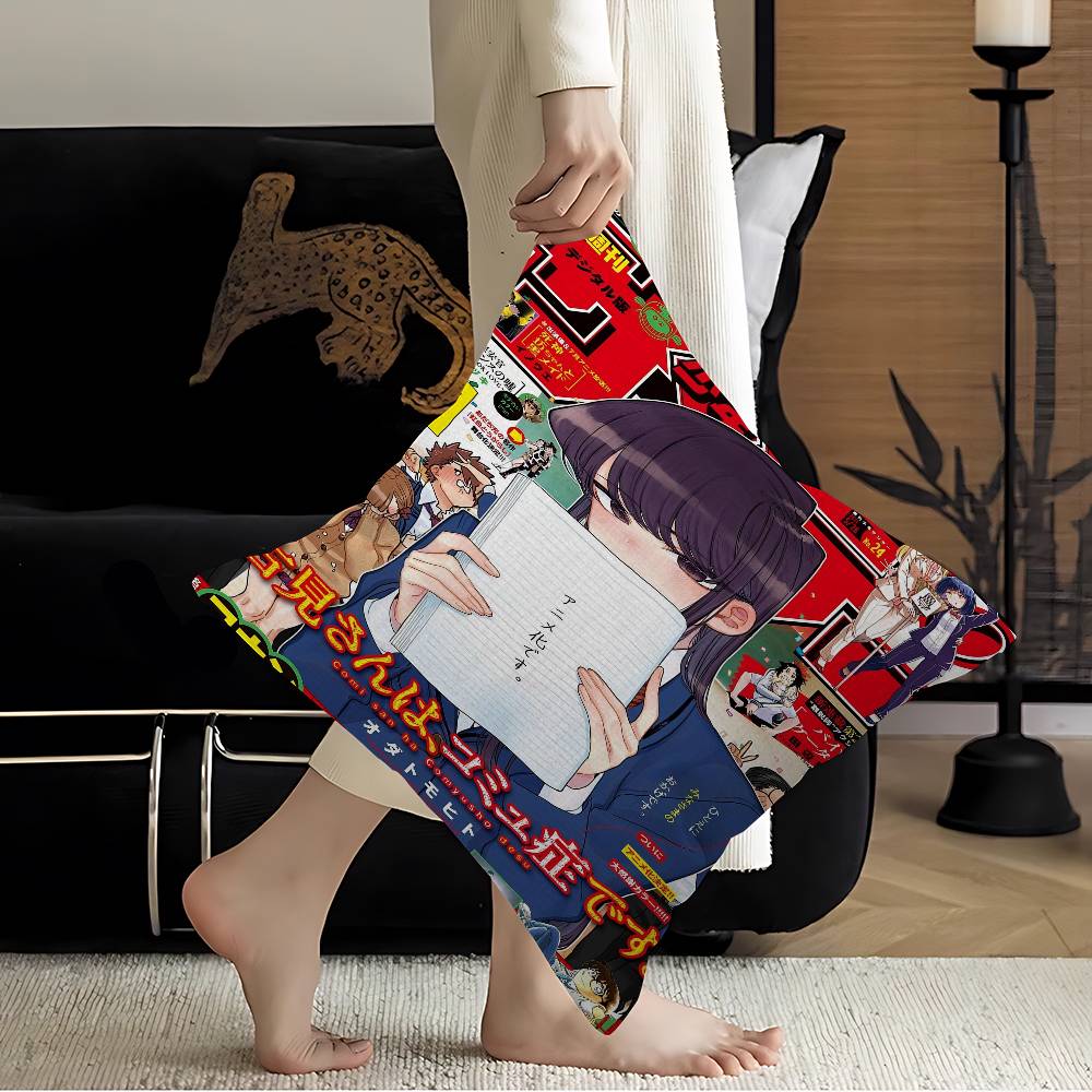 Anime Komi San Wa Komyushou Desu Pillow Cushion Cover Pillowcase Living Room Sofa Home Decor
