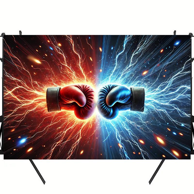 2D Plane 1-piece Boxing Glove Collision Photography Background Suitable for Birthdays Cake Tables