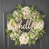 Simulation Wreath Door Decoration Vintage Hydrangea Wreath Wall Hanging Welcome Wreath