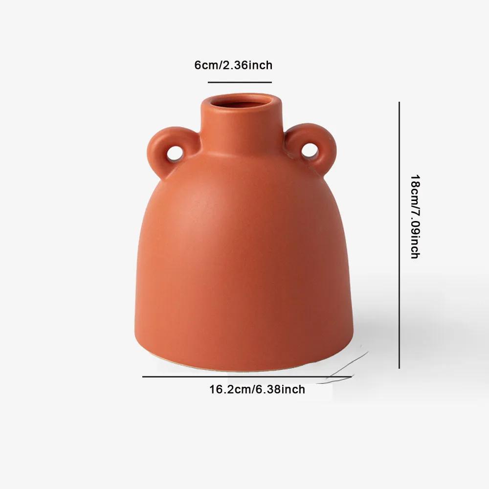 

Nordic Ins Binaural Big Belly Vase Ornaments Living Room Bedroom Dining Table Ceramic Storage Jar Crafts Wedding Decoration