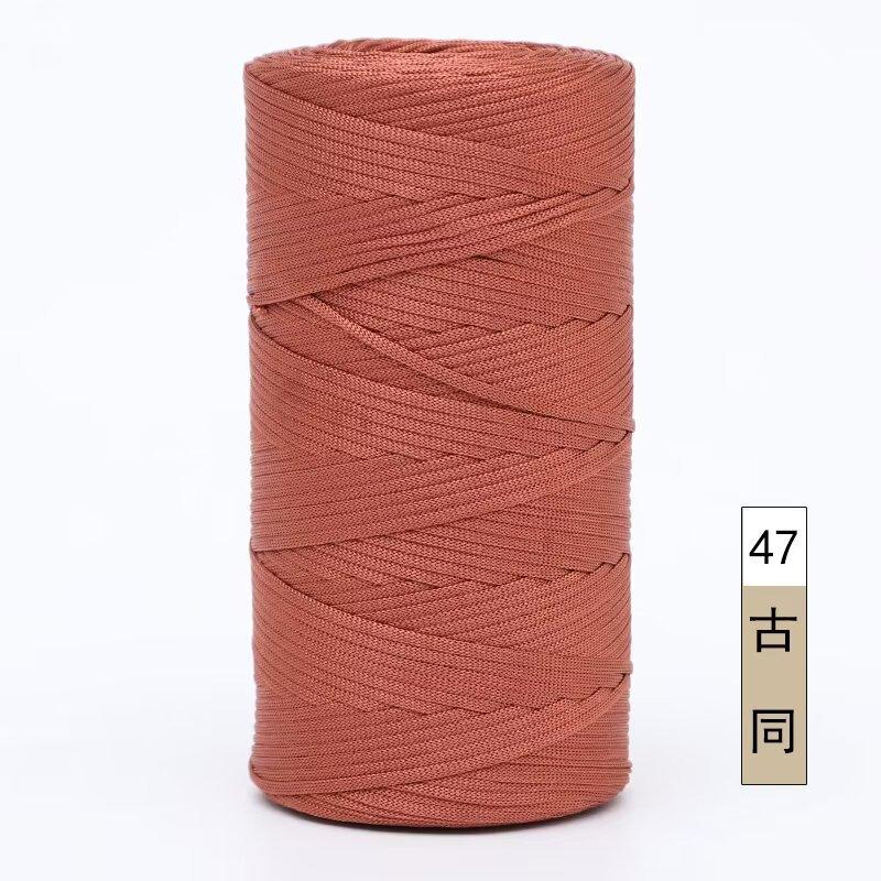 Mercerized Cotton And Linen Flat Belt Thread Light Body Ice Silk Thread Hand Crocheted Diy Hook Bag Hat Seat Cushion Hollow Thread