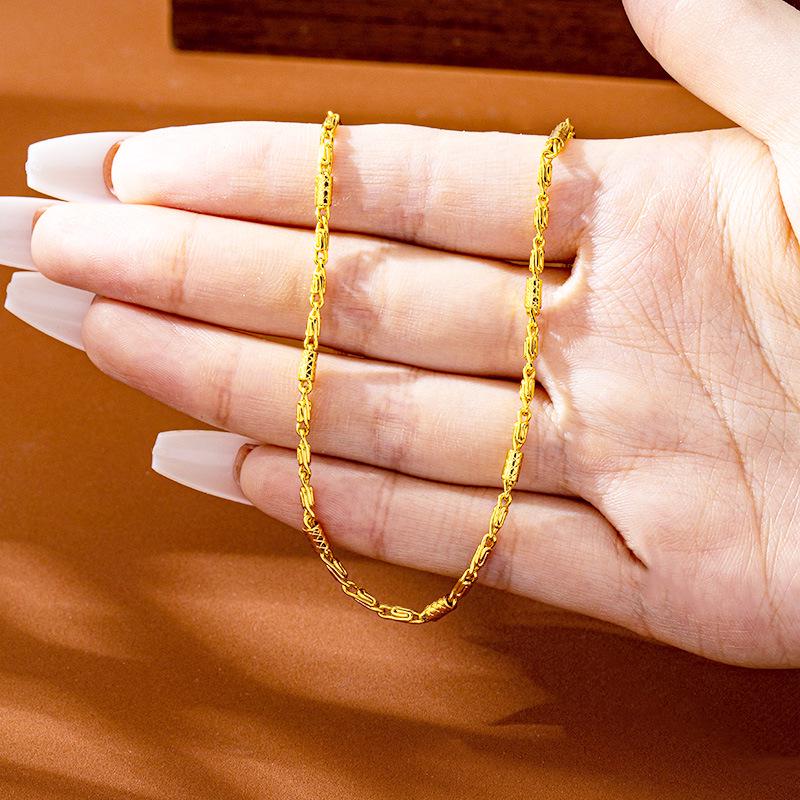 Retro Choker Necklace & Vietnamese Gold Bracelet Set for Women - Durable, Long-lasting Color, Daily Wear Jewelry