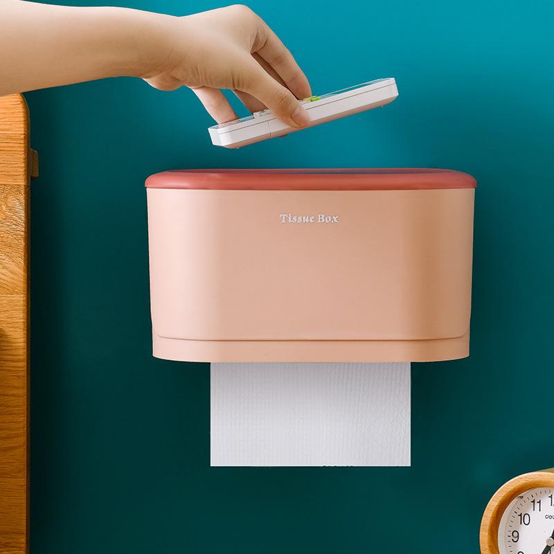 Tissue Box Punch-FreeWall Hanging Box Home Living Room Decoration Kitchen Desktop Storage Box Napkin Holder Bathroom Accessories