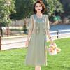 Elegant Summer Outfit: Chinese Style Two-Piece Dress Set for Mother's Day - Ideal for Middle-Aged and Elderly Women