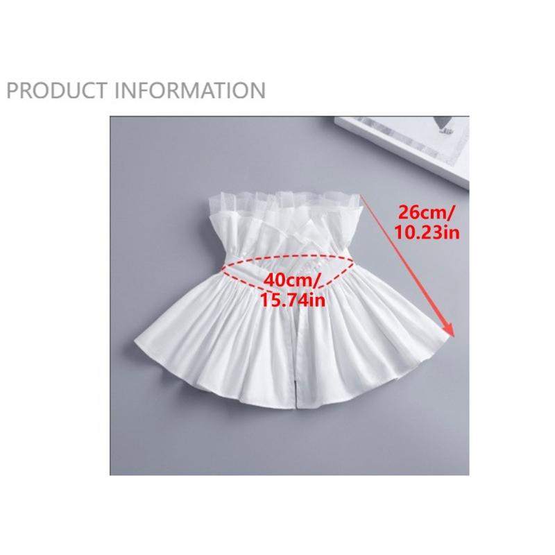 White Detachable Ruffle Collar Accessory Stand Collar Overlay for Portrait Styling, Costume Wear, Layered Outfits