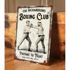Customizable Retro Boxing Metal Sign - Personalized Club Gym Wall Plaque, Custom Engraved Decor for Home Fitness Space