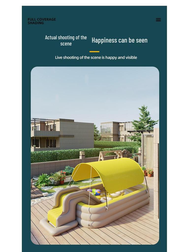 Children's Inflatable Pool with Sunshade