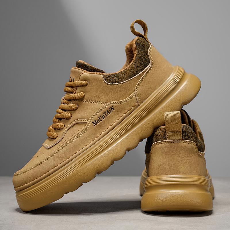 Lightweight and comfortable thick-soled leather high-quality shoes, sports and leisure inner heightening board shoes