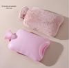 Faux Rabbit Fur Hot Water Bottle - Pour-In, Hand Warmer, Long-Lasting Heat, Large Capacity