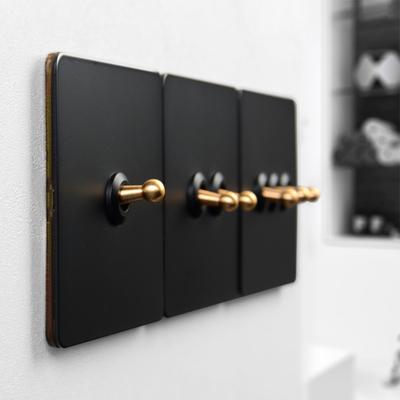1 buc Comutator Light Switch Tip 86 din Oțel Inoxidabil cu Pârghie de Alama 1/2/3/4 Căi Comutator Toggle de Perete Pentru Birouri Hoteluri Accesorii