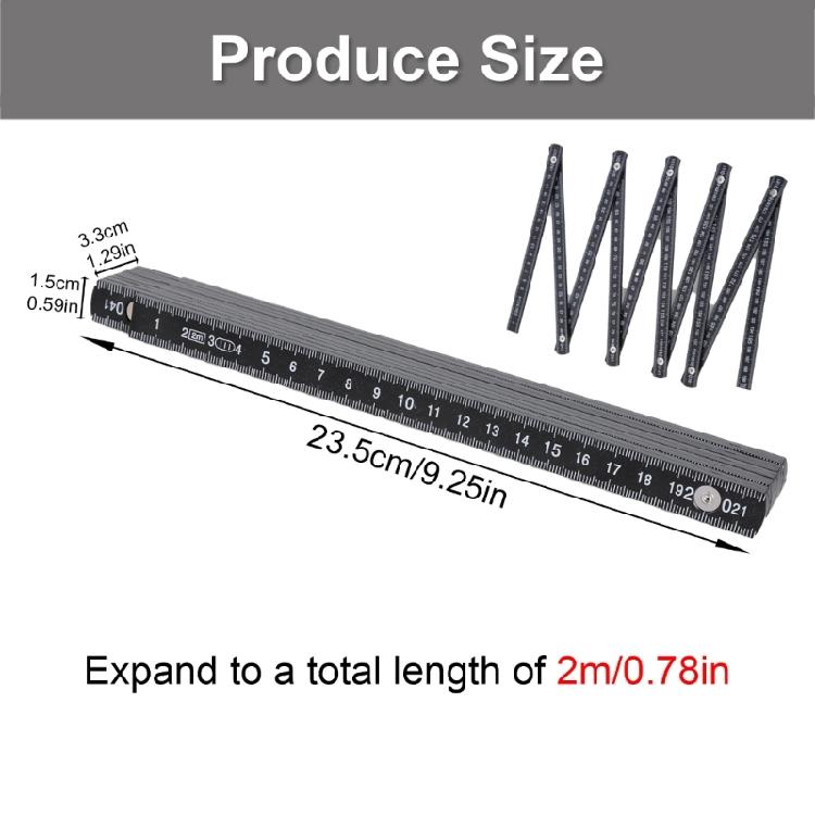 Portable 2m Folding Ruler Measurement Device With Metal Rivets Suitable For Indoor And Outdoor Measurement Needs