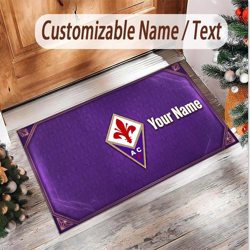 Personalized Crystal Velvet Carpet Fiorentina FC Pattern Non Slip Floor Rug