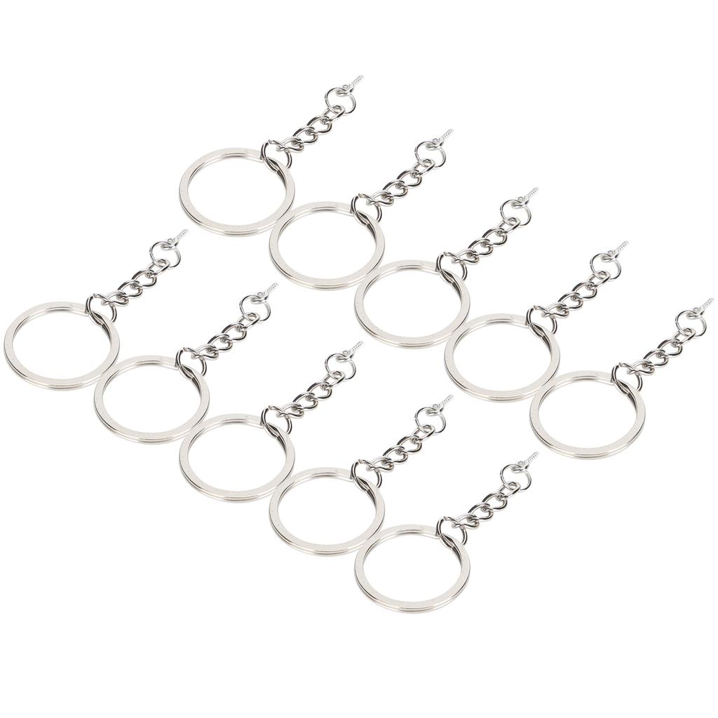 10pcs Key Ring Alloy Key Chain Ring Parts with Screw Eye Pin Connector DIY AccessoriesSilver 25mm / 1in