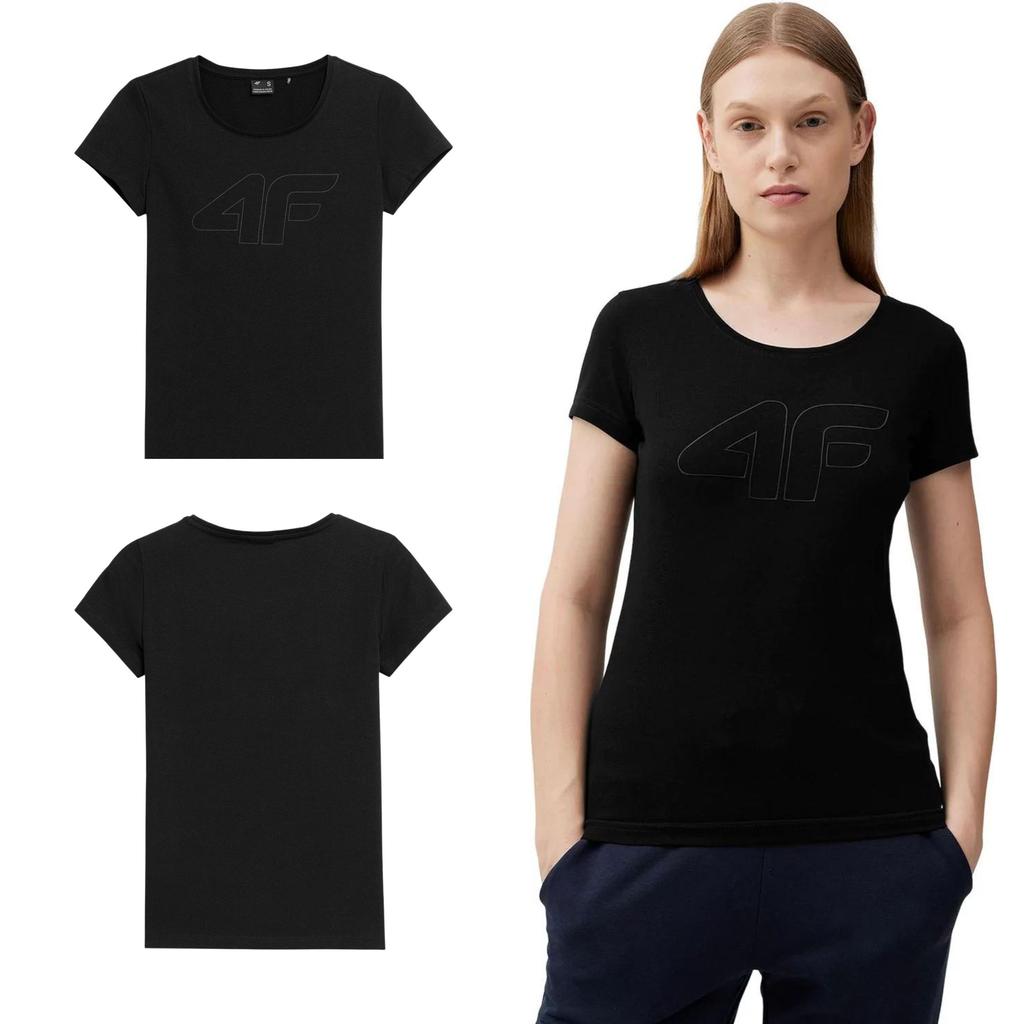 Women's 4F Shirt Deep Black 4FSS23TTSHF583 Xs