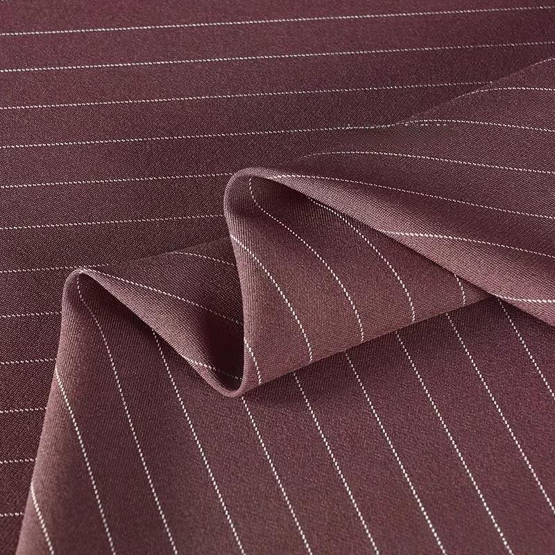 100/300/500cm Vertical Stripe Fabric Wrinkle Resistant Drapable Professional Suits Pant Dresses Office Apparel Textile Fabric