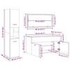 4 piece bathroom furniture set concrete grey particleboard