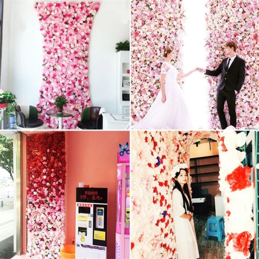 Realistic Wedding Wall Backdrop Handmade Rose Wedding Background Silk Rose Flower Wall  Outdoor