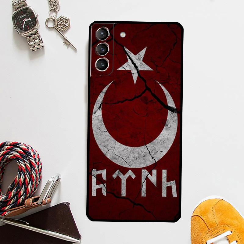Turkey Turkish Flag Wolf Phone Case For Samsung Galaxy S24 Ultra S22 Plus S20 S21 S23 FE Note 20 10 S8 S9 S10 Cover