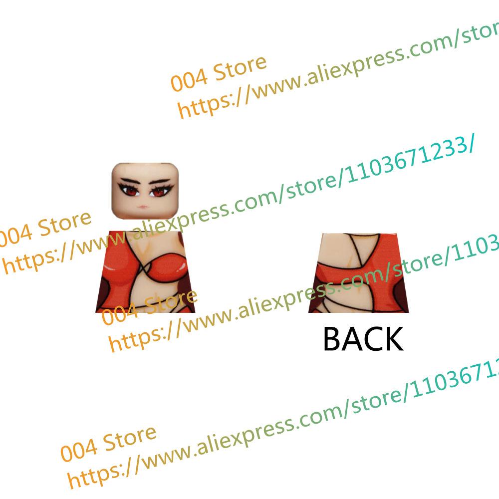 18+ Adult Building Block MOC Anime Action Figure Sexy Model Date Cartoon Swimwear Girl Hair Kit Ornament Toy Gift Collection F31