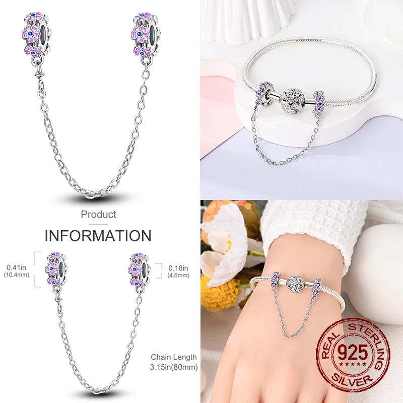 Copper Sunflower Butterfly Purple Flower Bird Ice Cream Safety Chains Fit Original Bracelets Diy Jewelry