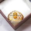 Citrine Oval Cut With 925 Sterling Silver Gold Plated Ring For Men's #A968 JL375669283025