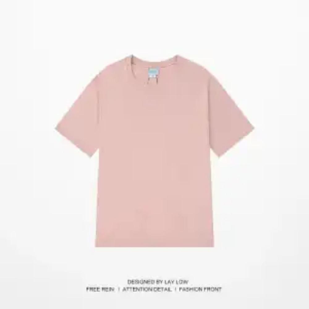 Summer Fashion Trend Street Trend Men's Solid Color Simple Round Neck Loose Casual Versatile Large Edition Men's T-shirt
