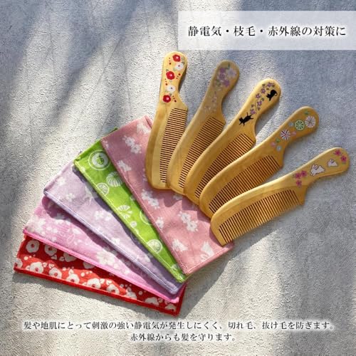 (Styleneo) Haarbürste Kamm, Buchsbaumkamm, Hergestellt in Japan, Holz, Bisugata no Wa Kamm, 100% Natürlich gepresstes Kamelienöl (Hana, 3,5 x 15,2 cm)