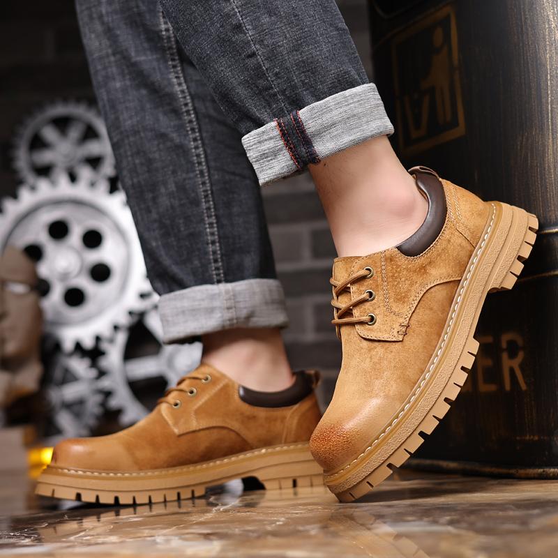 Fashion Men Genuine Leather Casual Shoes Lace-up Oxfords Men Comfortable Flats Mens Outdoor Oxfords Shoe Men Zapatos Hombre