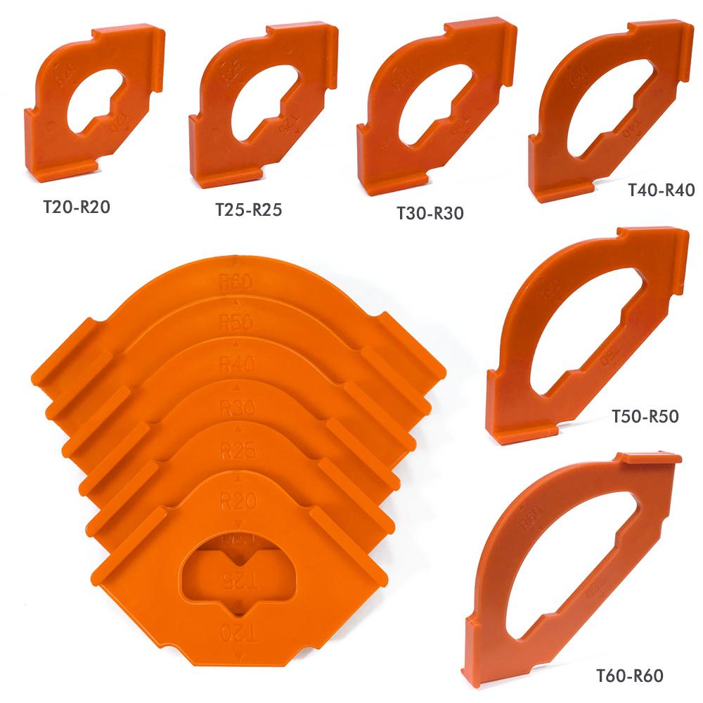 6-piece Set Woodworking Trimming Machine Round Corner Template Straight Bevel R/C Corner Trimming Positioning Flip Template