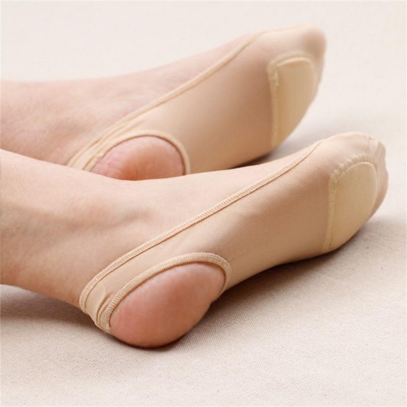 Invisible Cotton Pad Boat Socks Women's Ice Silk Shallow Mouth Socks for High Heel Shoes Non Slip Silicone Sling