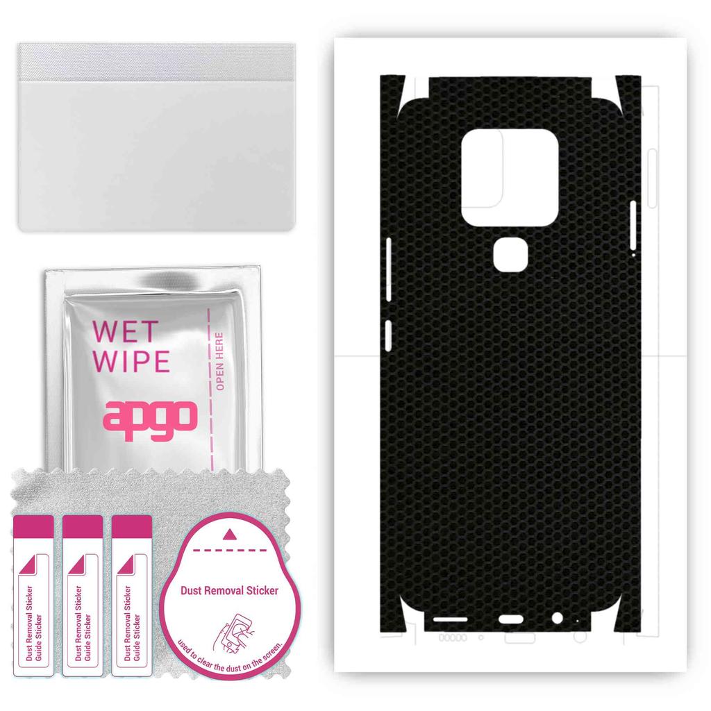 apgo Protective Skin Sticker for the back+sides compatible with Tecno Camon 16, Full Wrap Film, Foil, Vinyl - Pattern Matrix