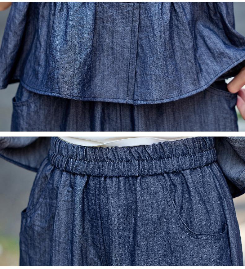 Stylish Summer 2025 Denim Jacket & Wide-Leg Pants Set